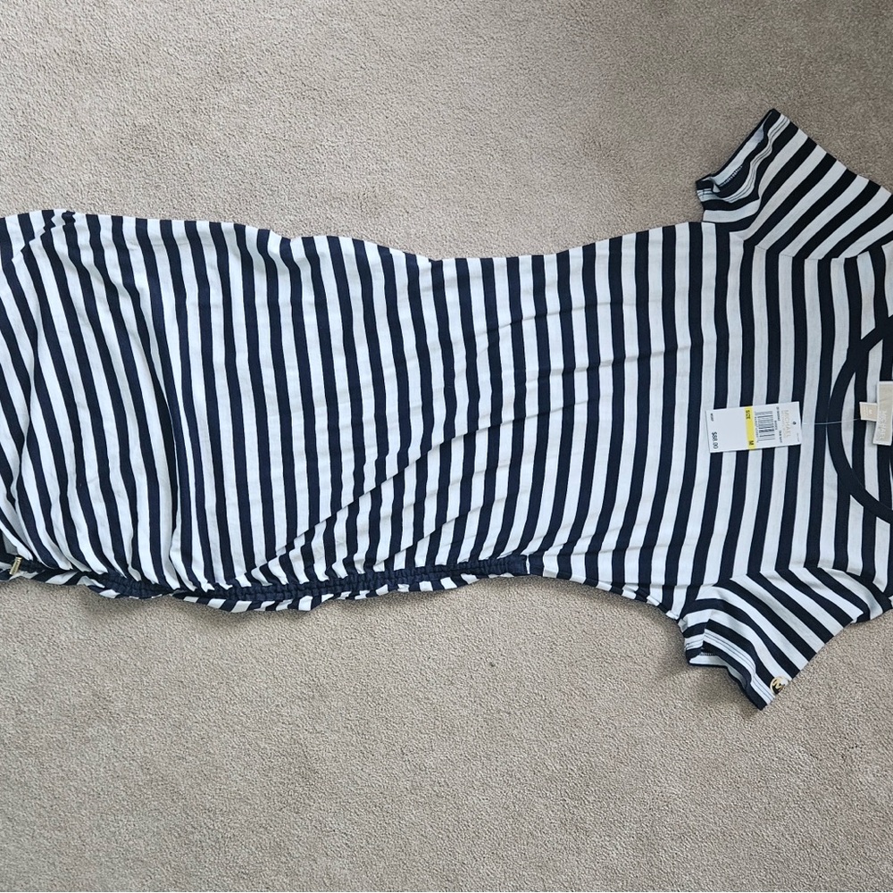 Michael Kors Navy and White Striped Dress